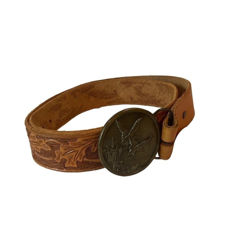 Duck Belt Buckle With Engraved Leather Size 38